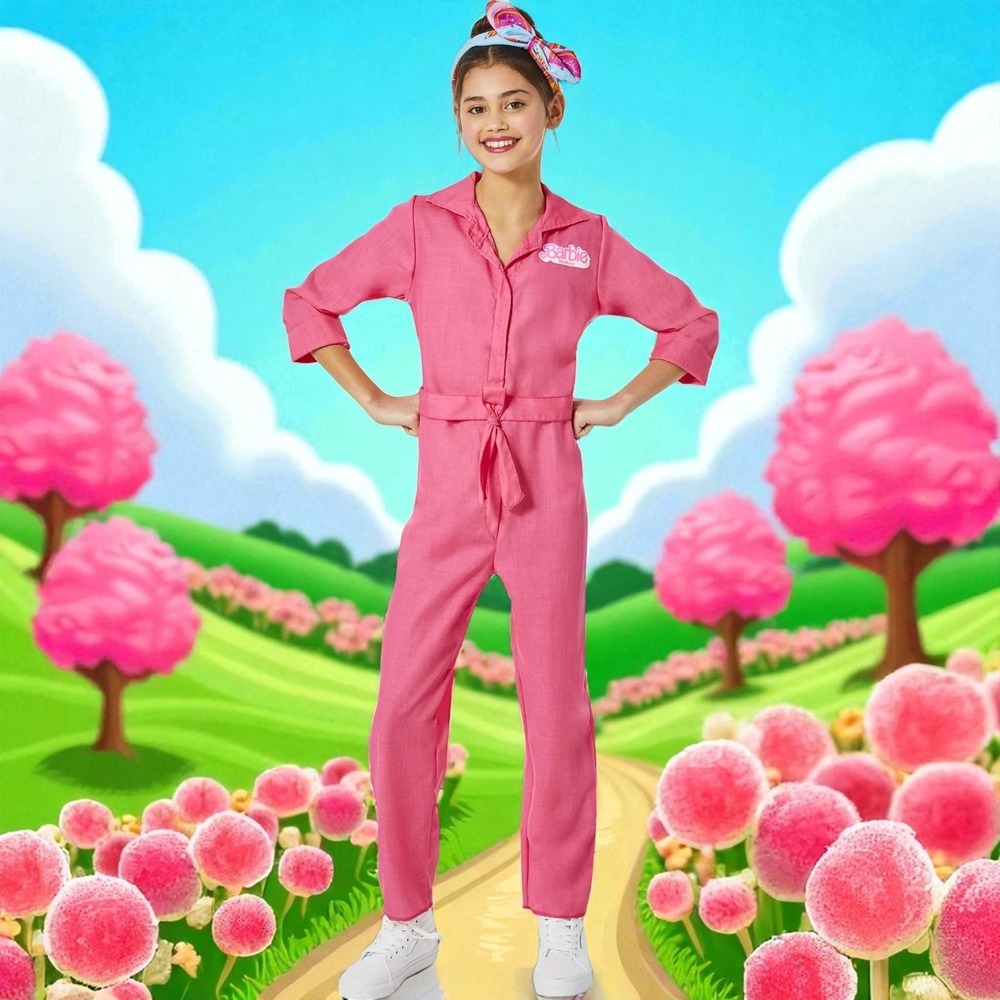 Barbie Movie Pink Power Jumpsuit Halloween Costume‎ for Children, Size L 10-12